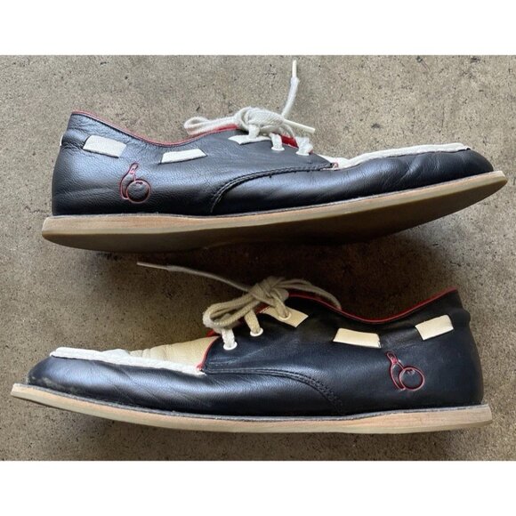 Vintage Onitsuka Tiger D1K1L Men’s shoes Sz 9 F460811 Black White Red Leather - Picture 4 of 11